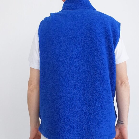 REI Blue Teddy Bear Fleece Outdoor Hiking Performance Wear Zip Up Sweater Vest L - Picture 3 of 9